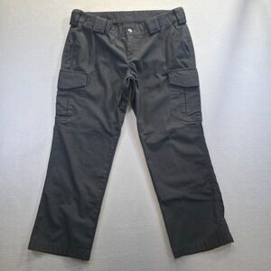Tact Squad Women's Black Ripstop Cargo Pants SIze 12- 34x27.5 in